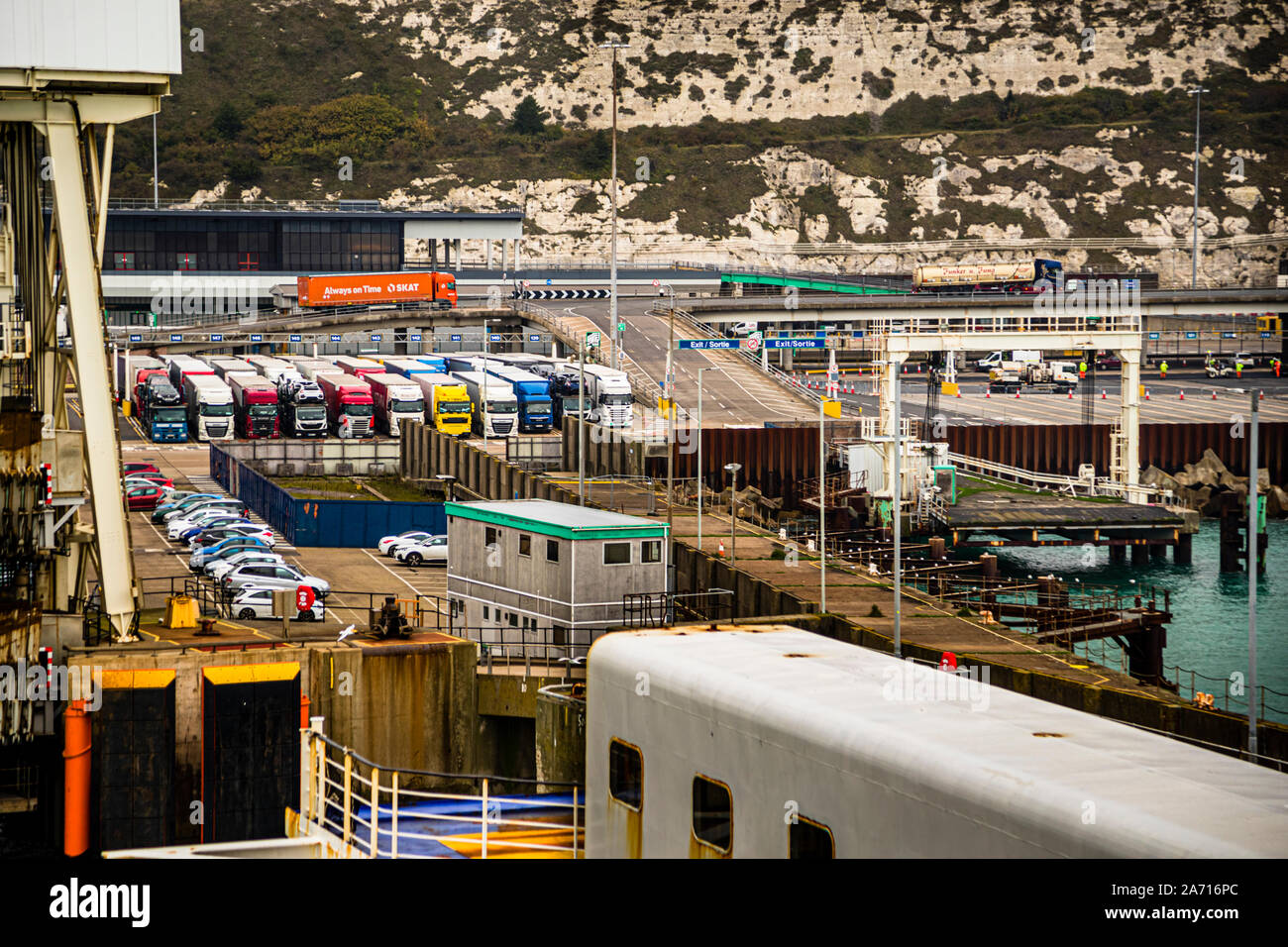 Lorry Traffic at Dover, England, UK Stock Photo