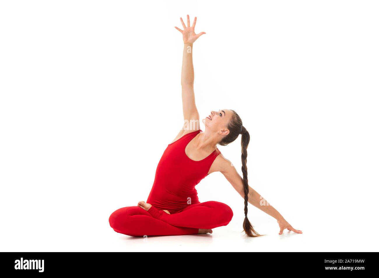 young woman meditation in a yoga pose Stock Photo