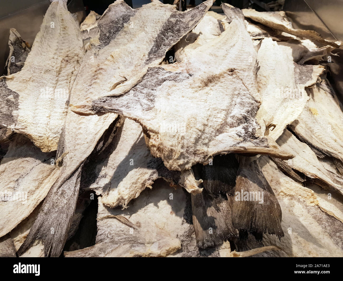 Pile of dried Salted Cod Stock Photo Alamy