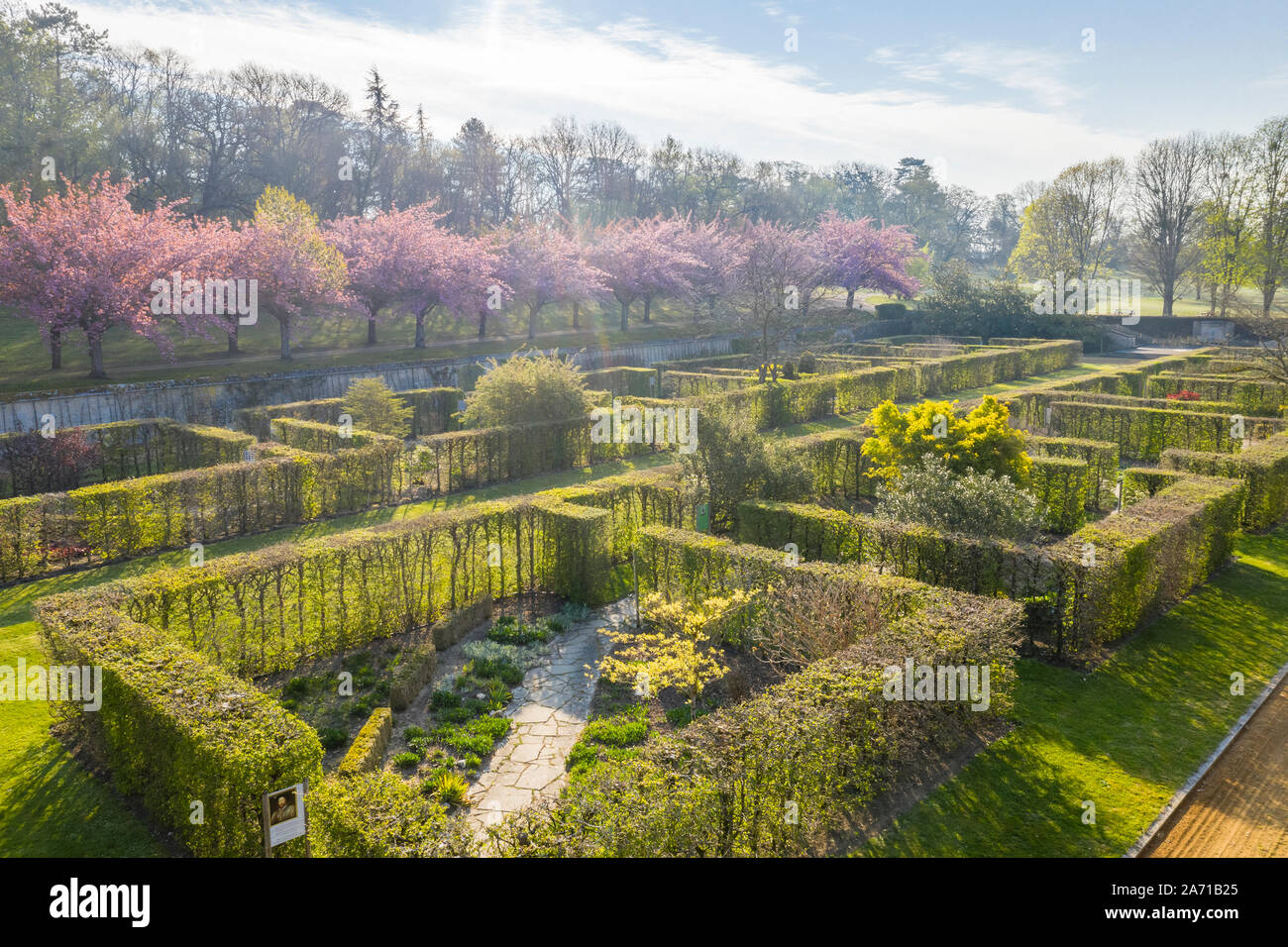 France, Loir et Cher, Loire Valley listed as World Heritage by UNESCO, Cellettes, Chateau de Beauregard, park and gardens, the Jardin des Portraits in Stock Photo