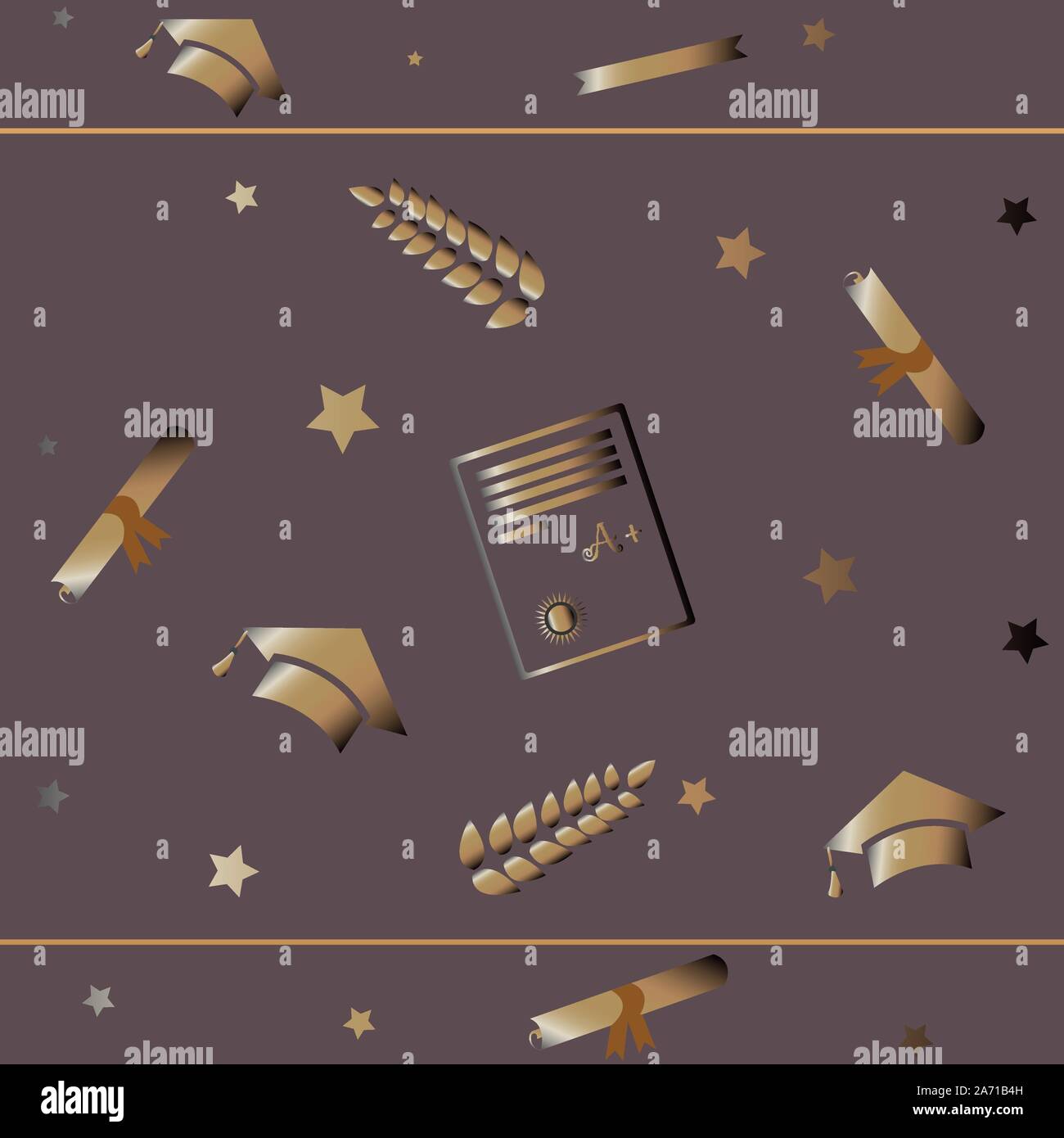 Graduation pattern black golden Stock Vector Images - Alamy