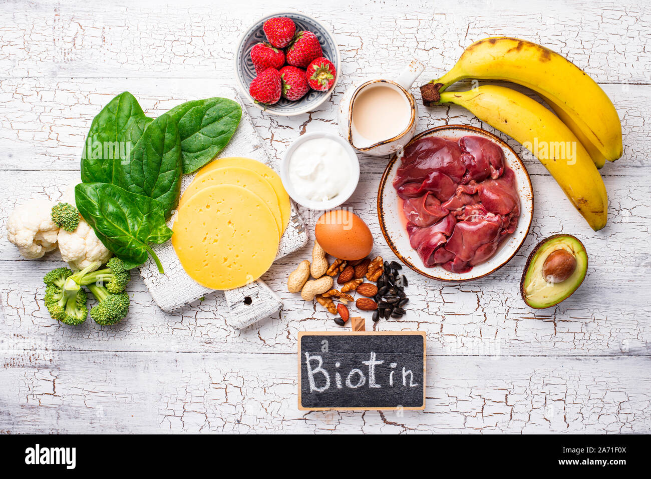 Natural sources of vitamin B7 biotin Stock Photo Alamy