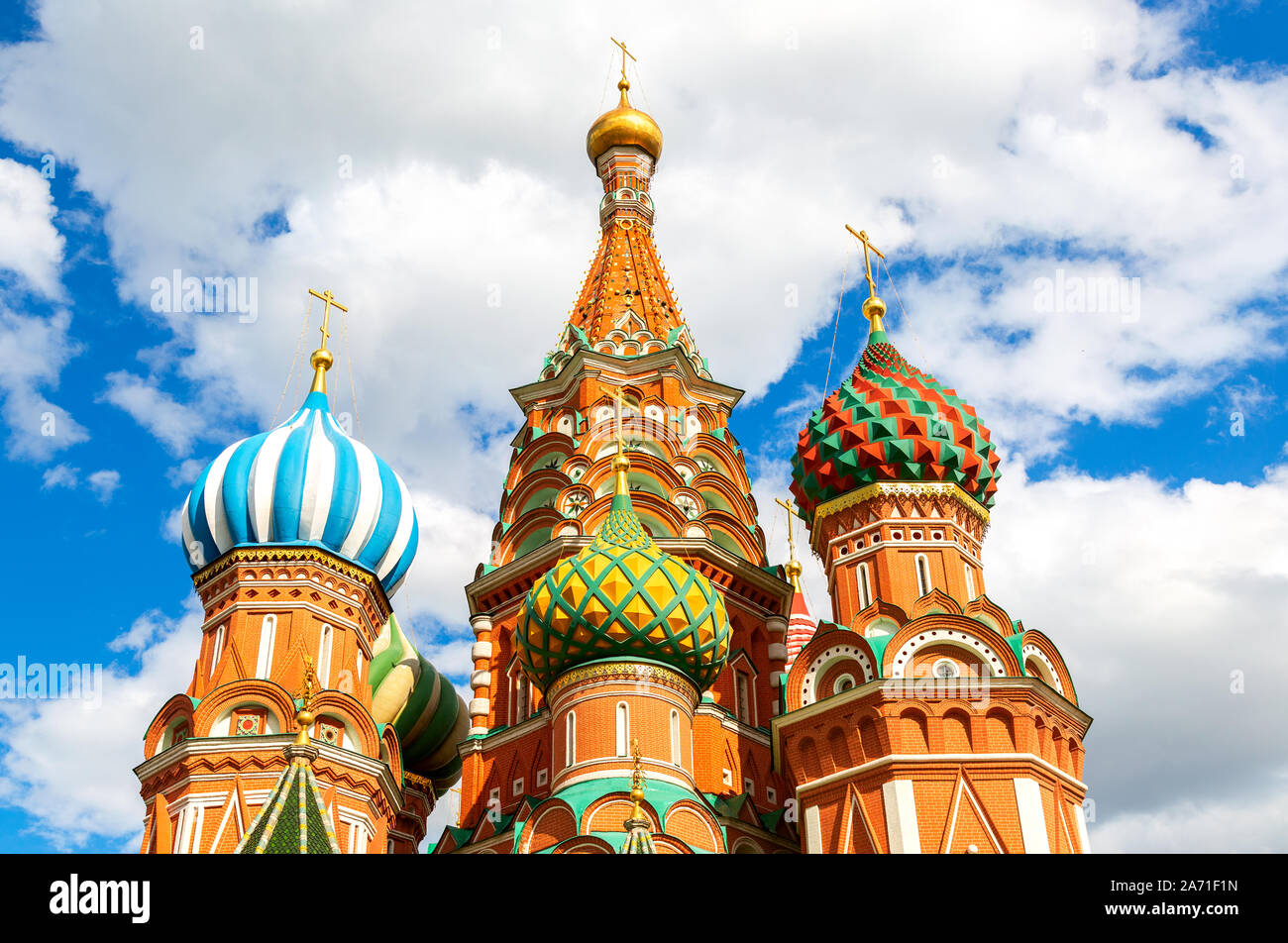 Traditional Russian architecture. Domes of Saint Basil's (Pokrovsky