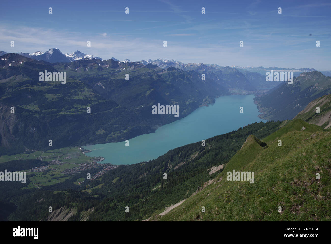 Walensee Background Landscape with Lake Walensee in Switzerland with the mountains in the ...