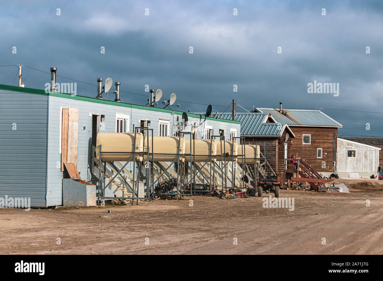 Residential houses in Clyde River, Nunavut, Canada Stock Photo Alamy