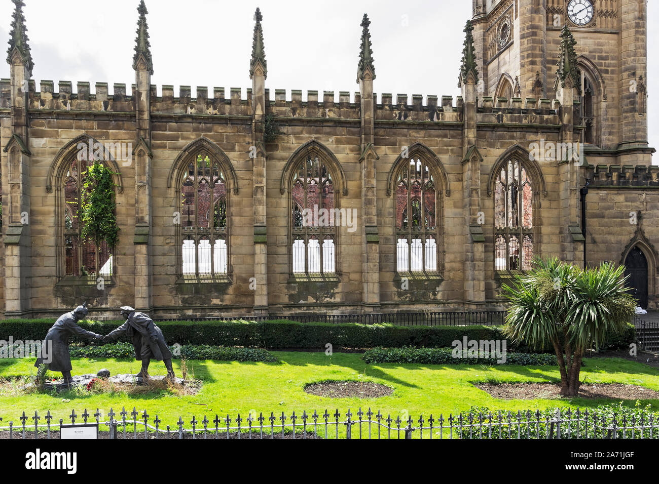 All Together Now statue by Andy Edwards at the bombed out church St
