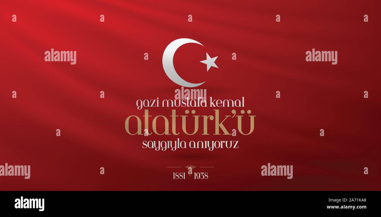 10 November, Mustafa Kemal Ataturk Death Day anniversary. Memorial day of Ataturk. Billboard Design. Stock Vector