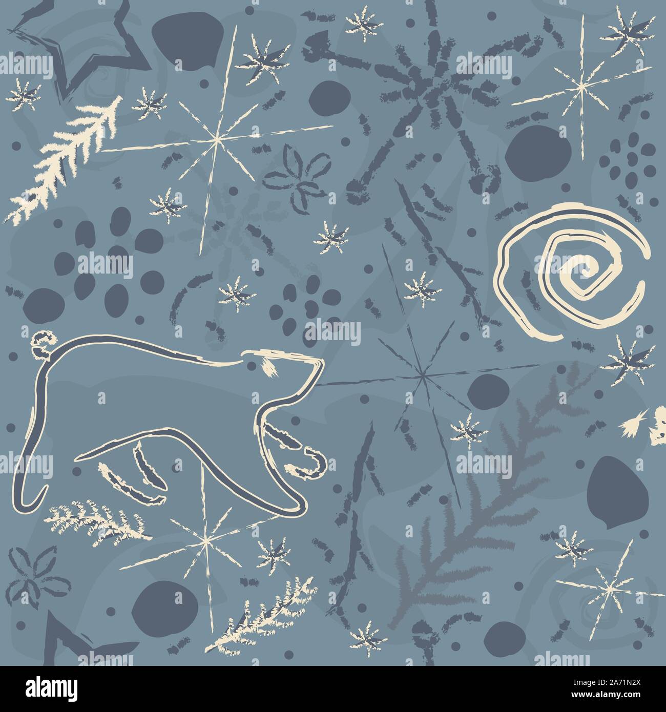 Cute Hand Drawn Winter Pattern. Seamless Pattern. Vector Illustration ...