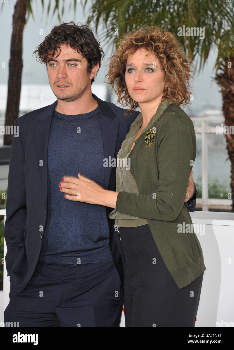 CANNES, FRANCE. May 18, 2013: Valeria Golino & Riccardo Scamarcio at photocall for their movie 'Miele' at the 66th Festival de Cannes. © 2013 Paul Smith / Featureflash Stock Photo