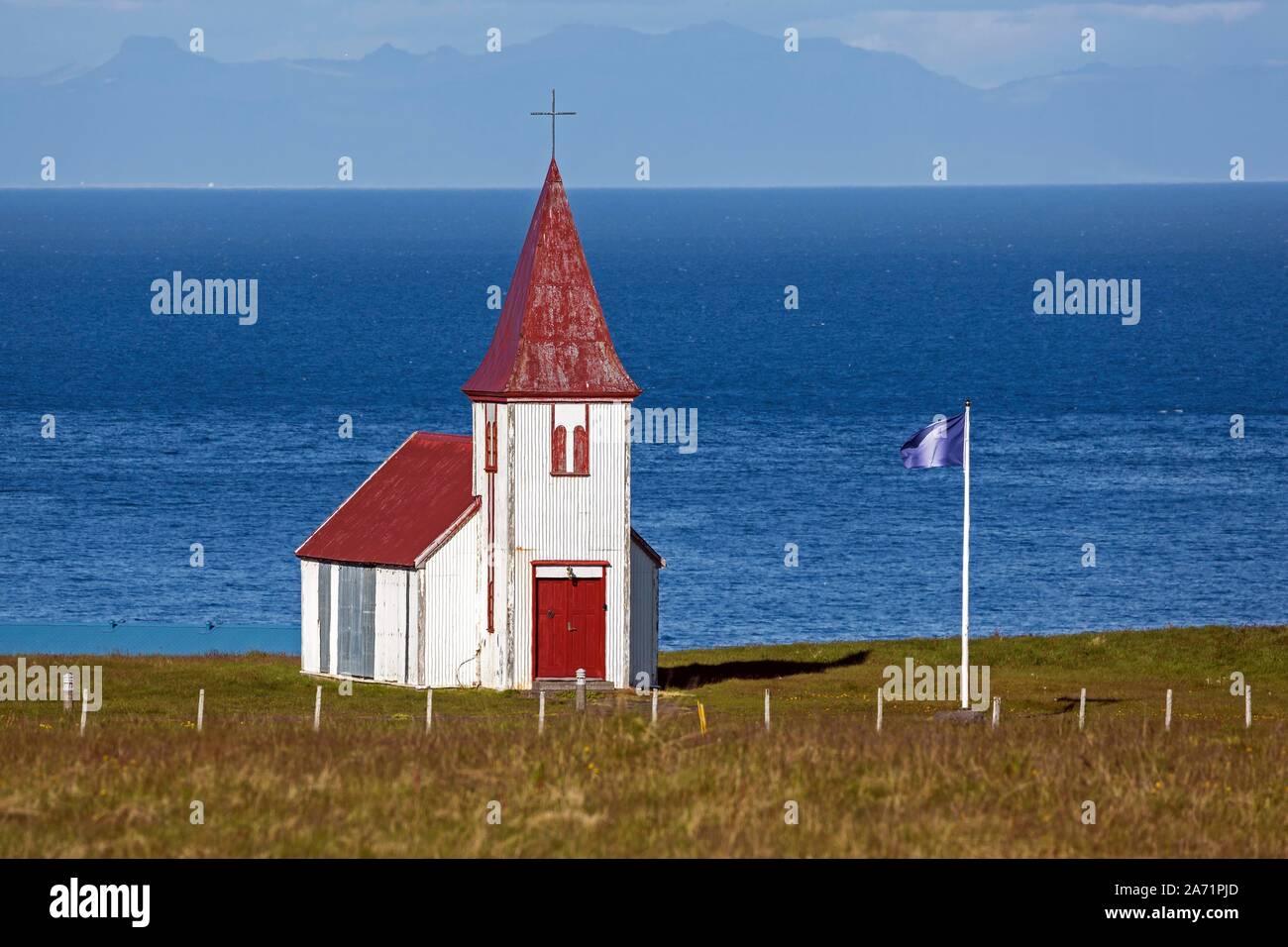 Church in Hellnar, Snaefellsnes Peninsula, West Iceland, Iceland Stock Photo