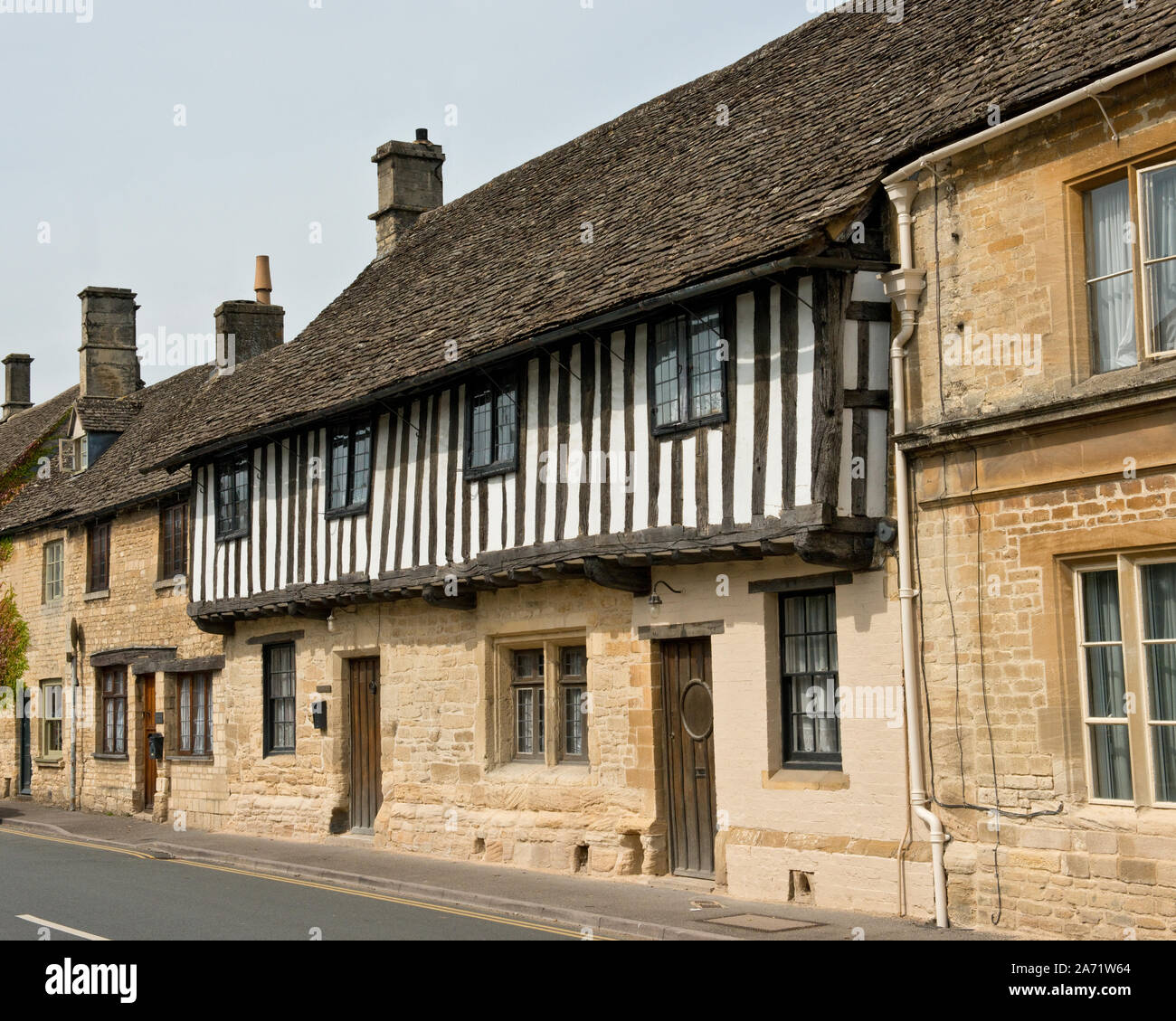 Anicient half-timber house building in Stow-on-the-Wold, England Stock Photo