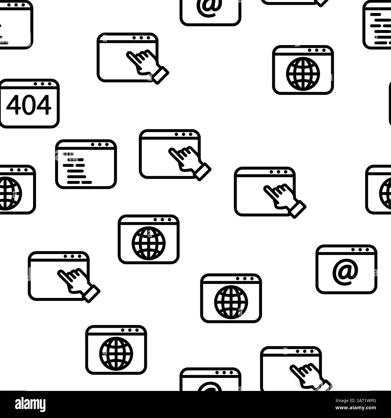 Browser Internet Web Site Pages Vector Seamless Pattern Stock Vector ...