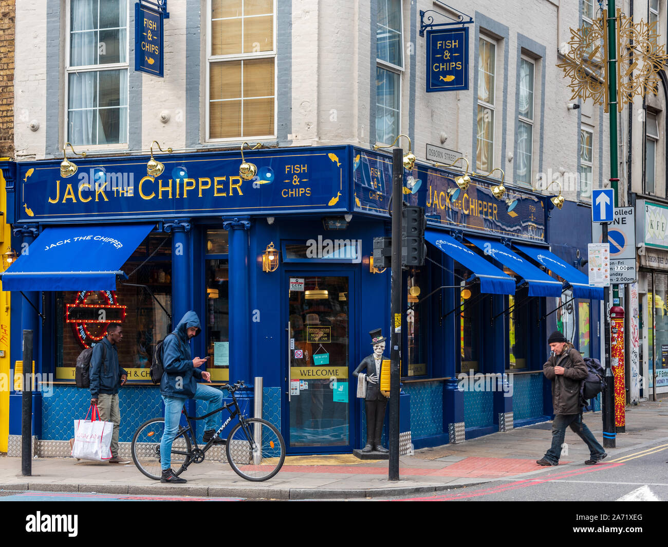 London Fish and Chip Shop - Jack the Chipper in Whitechapel East London Stock Photo