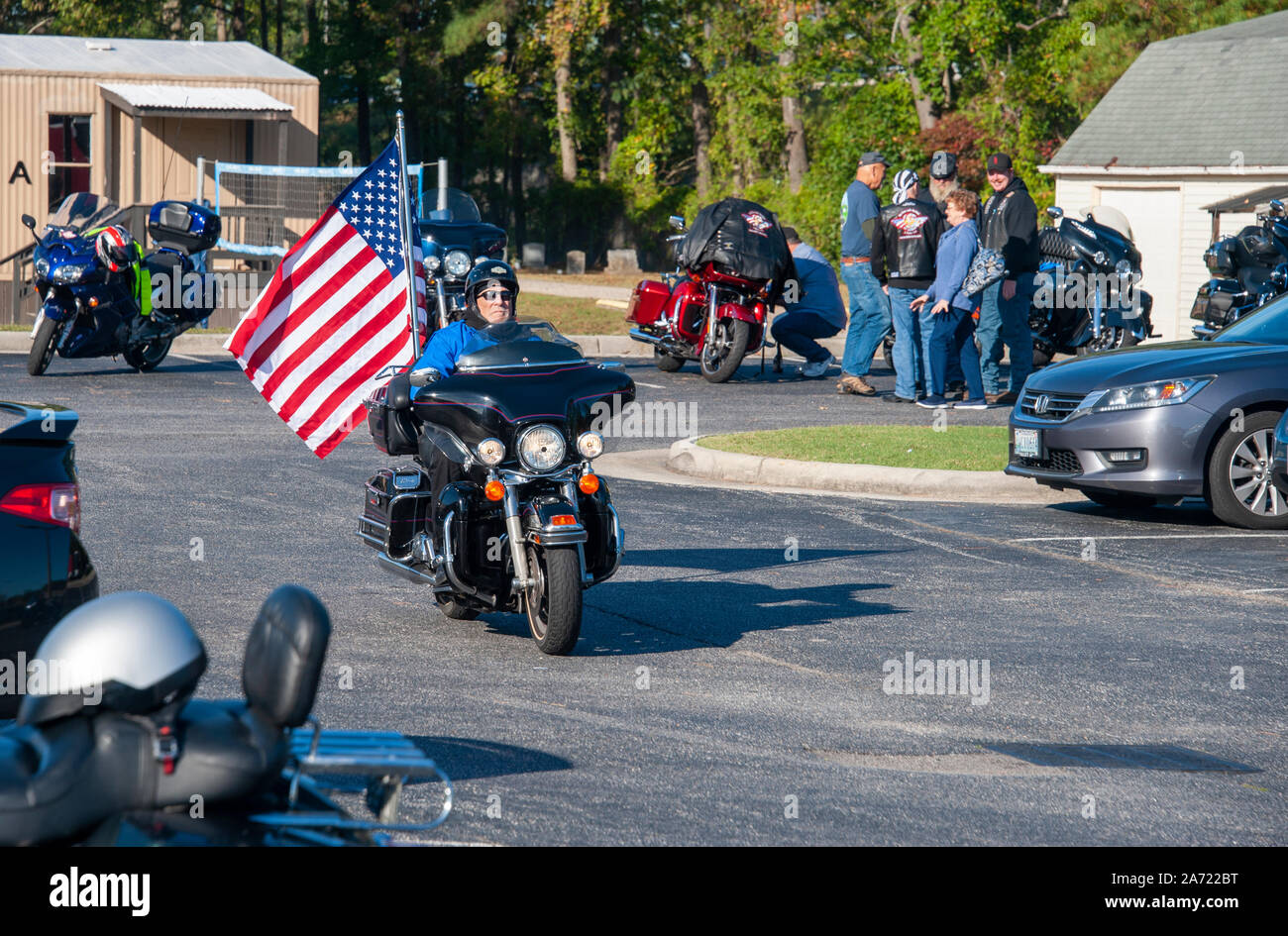Bikers talking Stock Photo