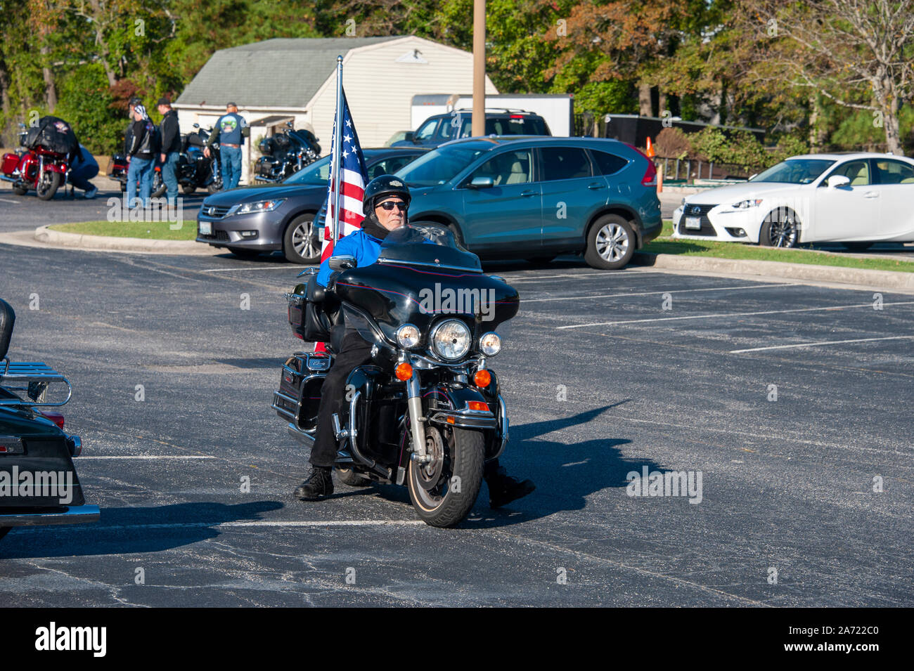 Bikers talking Stock Photo