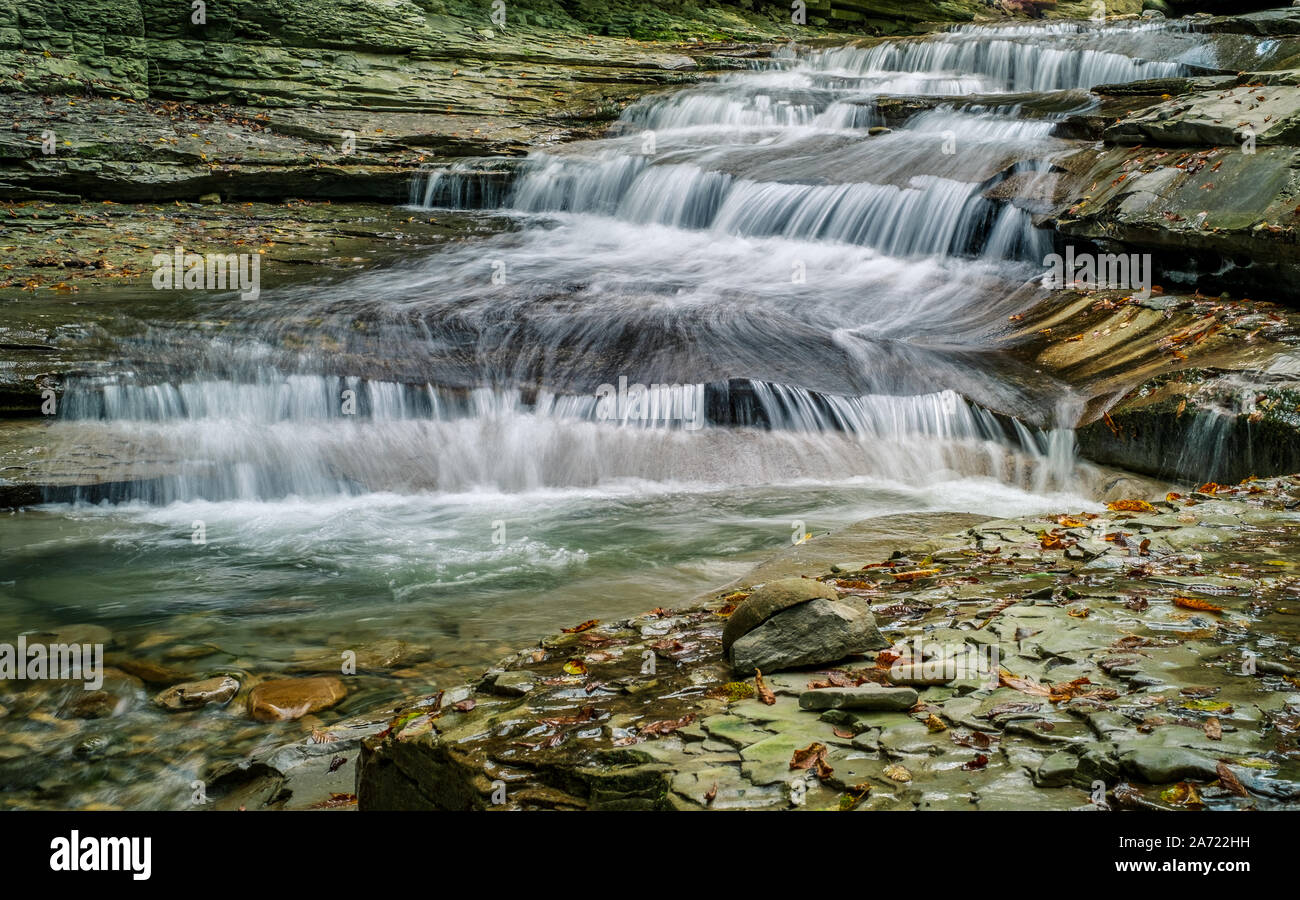 The rapids on the Alferello creek. Alfero, Forlì-Cesena, Emilia Romagna, Italy. Stock Photo