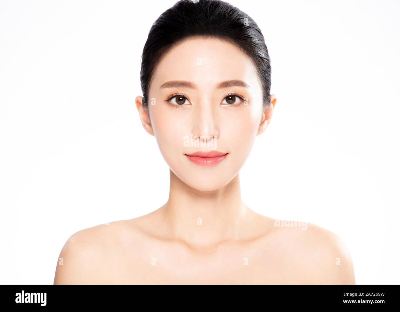 Beautiful face of young woman with clean fresh skin Stock Photo - Alamy