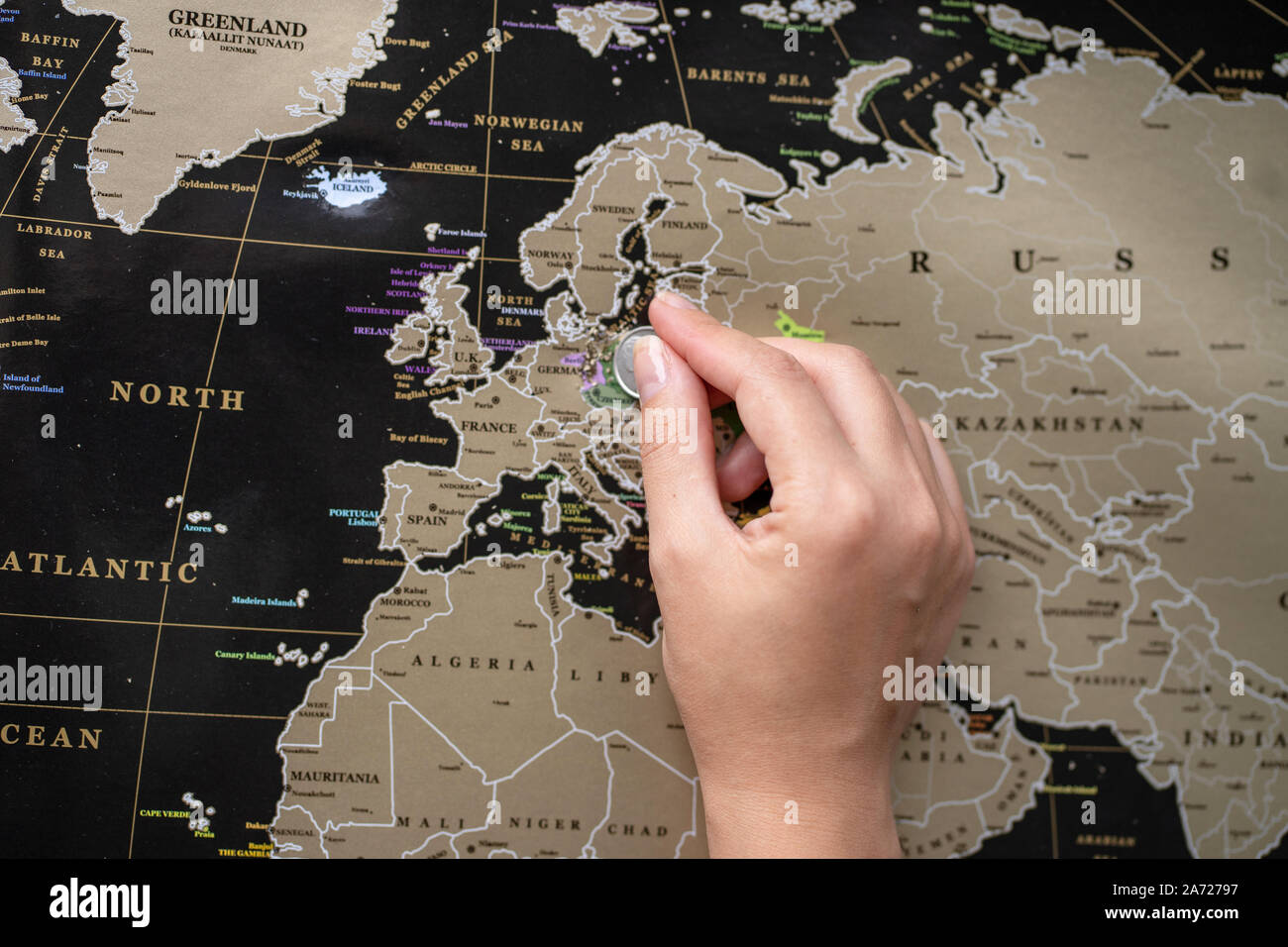 Point Place On The World Map Mark On The Map Stock Photo Alamy alamy