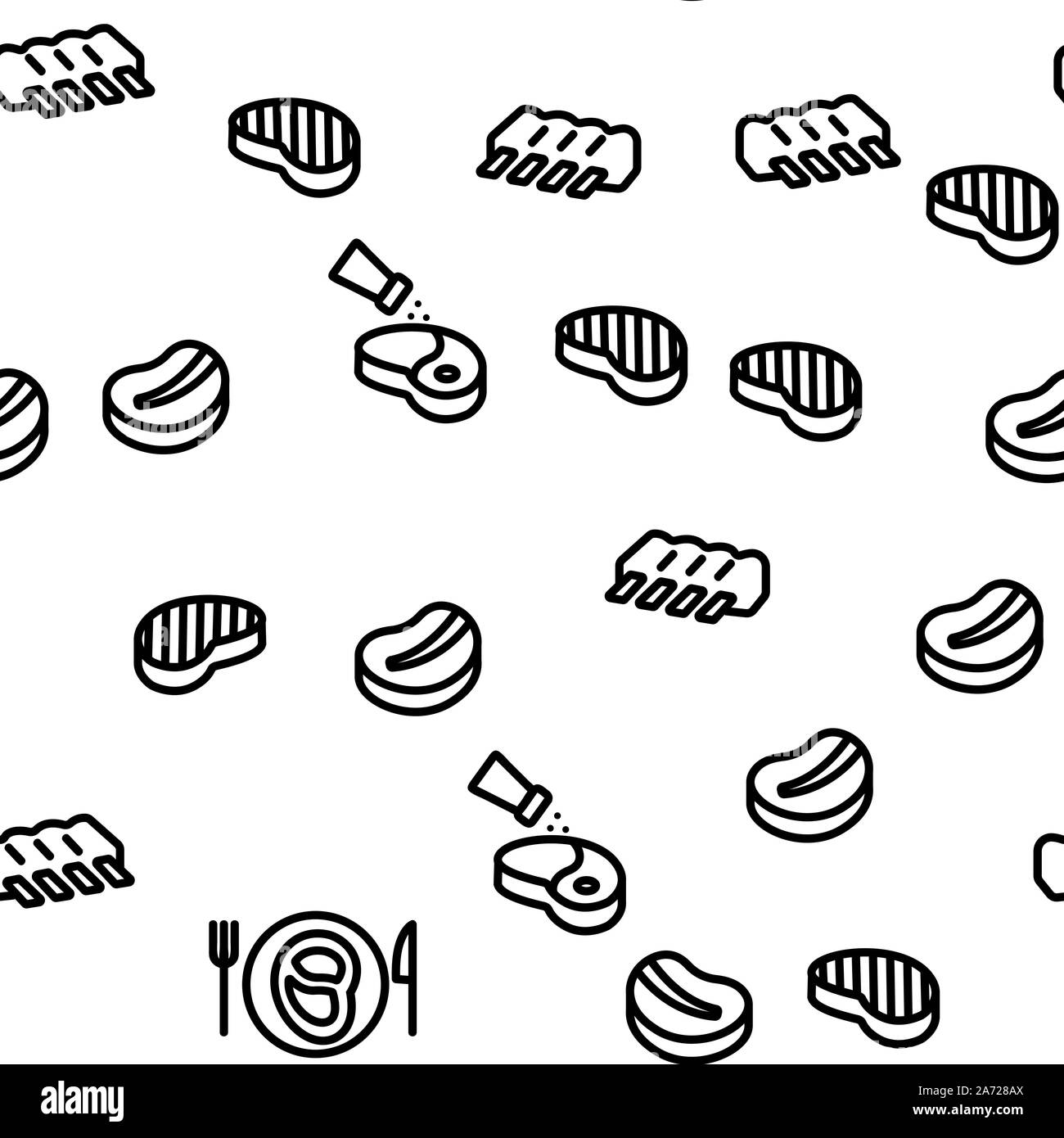 Meat Steak Vector Seamless Pattern Stock Vector Image & Art - Alamy