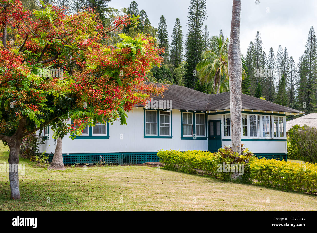 Hawai‘i, Lana‘i, Formerly the Pineapple Isle, Plantation Cottage Stock Photo