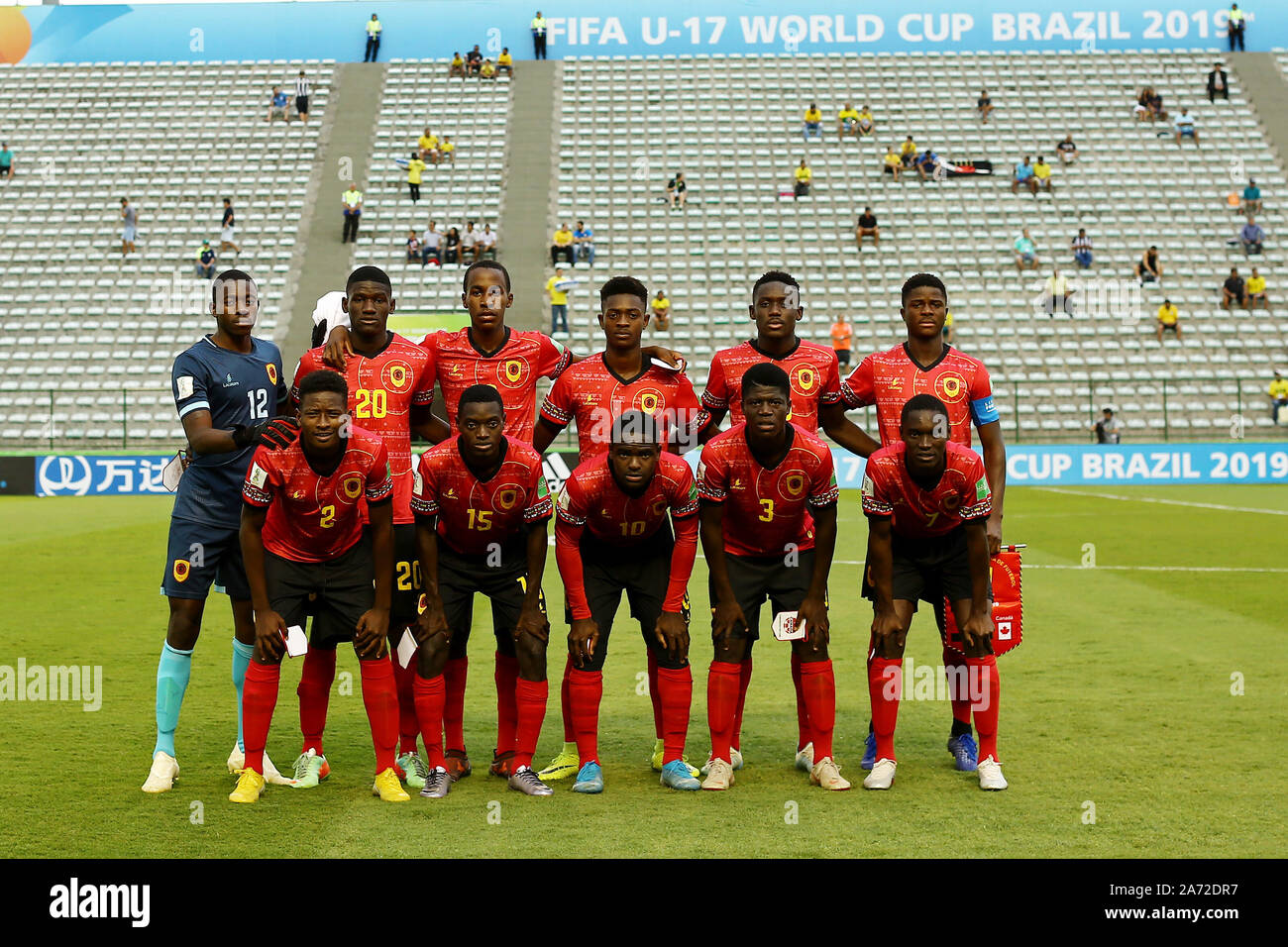 29th October 2019; Bezerrao Stadium, Brasilia, Distrito Federal, Brazil; FIFA U-17 World Cup Brazil 2019, Angola versus Canada; Players of Angola poses for their official photo - Editorial Use Stock Photo