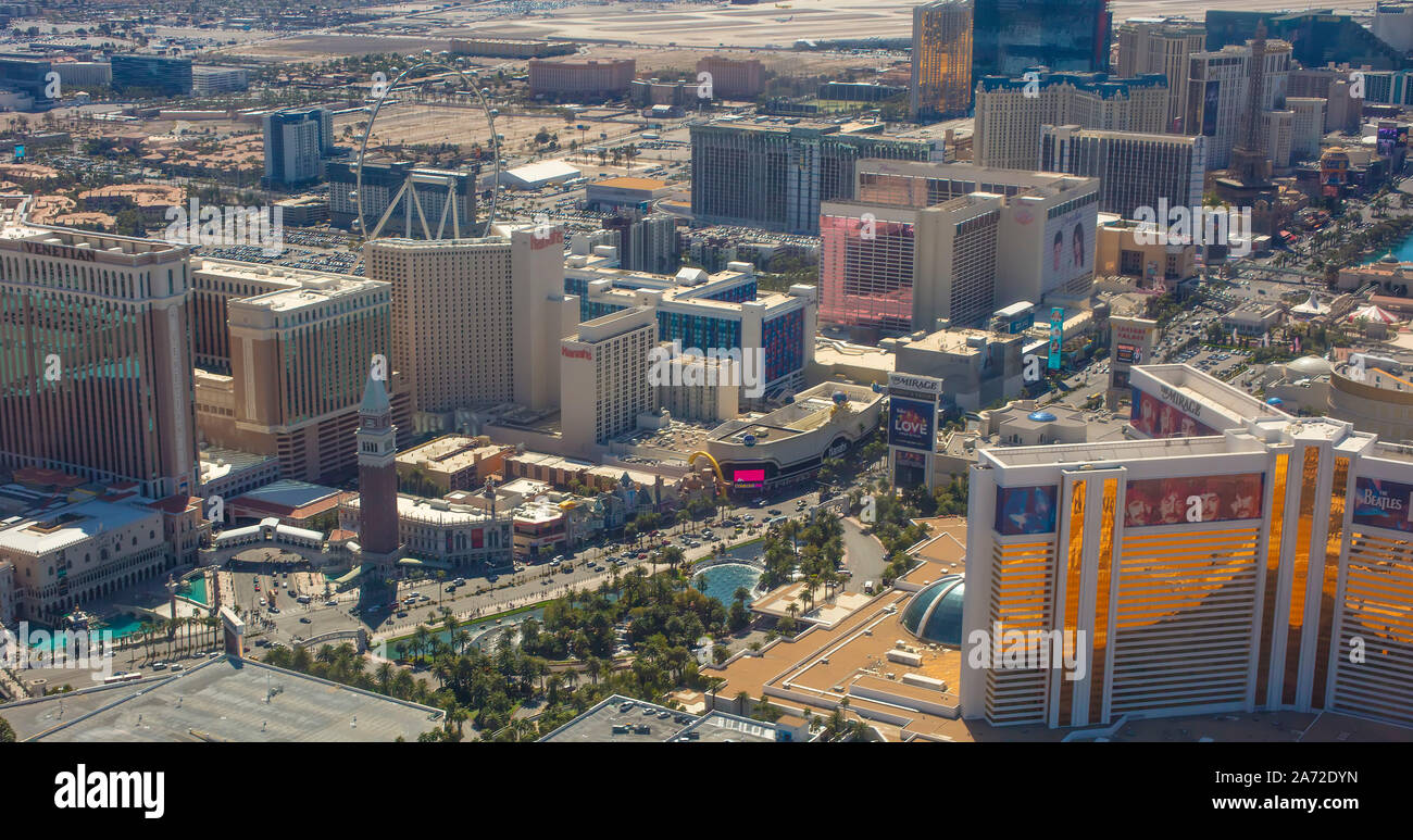 Las Vegas strip and Hotels/Casinos Stock Photo