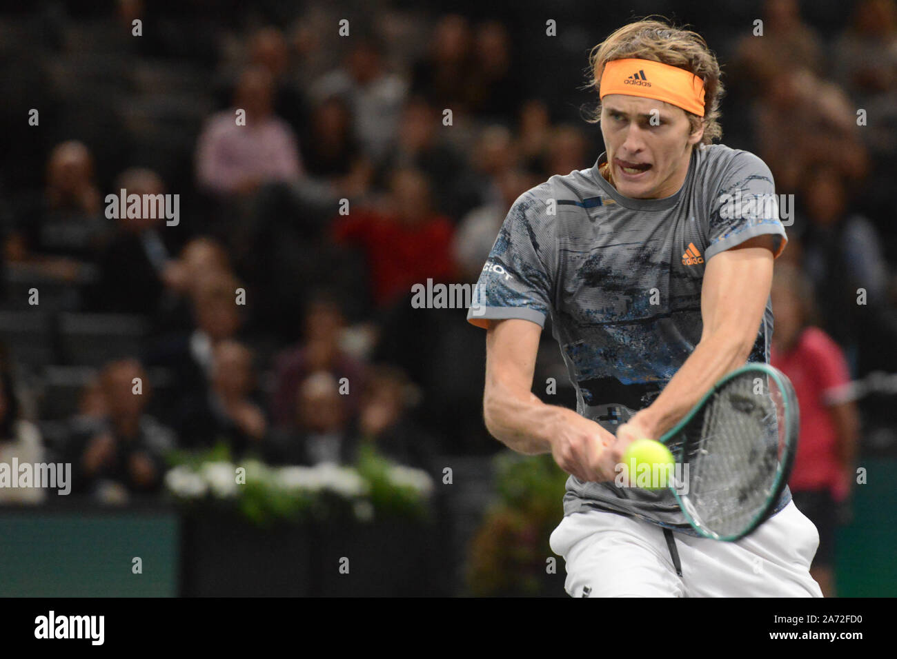 Paris, France. 29th Oct, 2019. ALEXANDER ZVEREV in his match v. F. Verdasco  in the Rolex Paris Masters tennis tournament in Paris France. Credit:  Christopher Levy/ZUMA Wire/Alamy Live News Stock Photo -