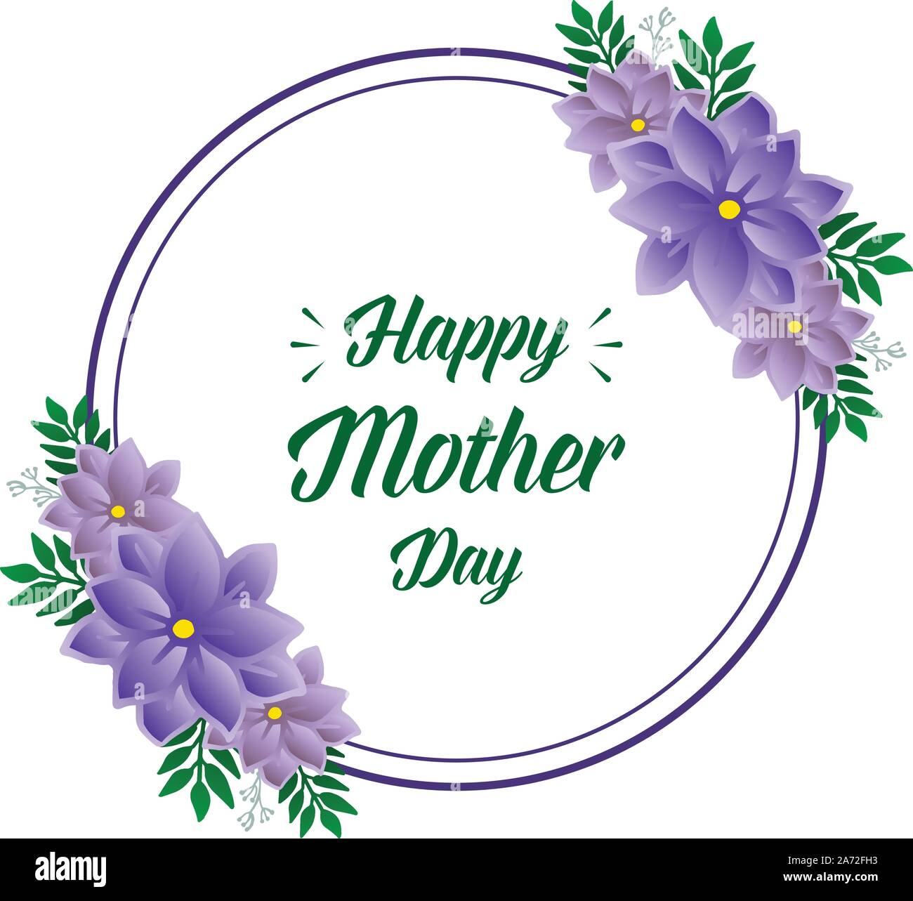 Vintage card happy mother day with texture of purple flower frame background.  Vector Stock Vector Image & Art - Alamy