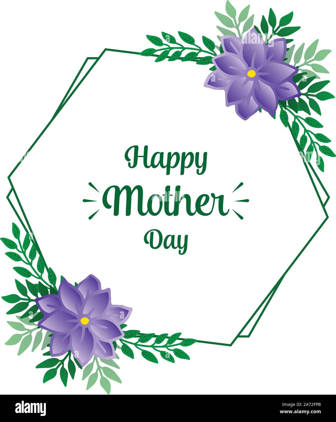 Wallpaper of card happy mother day, with purple flower frame and ...