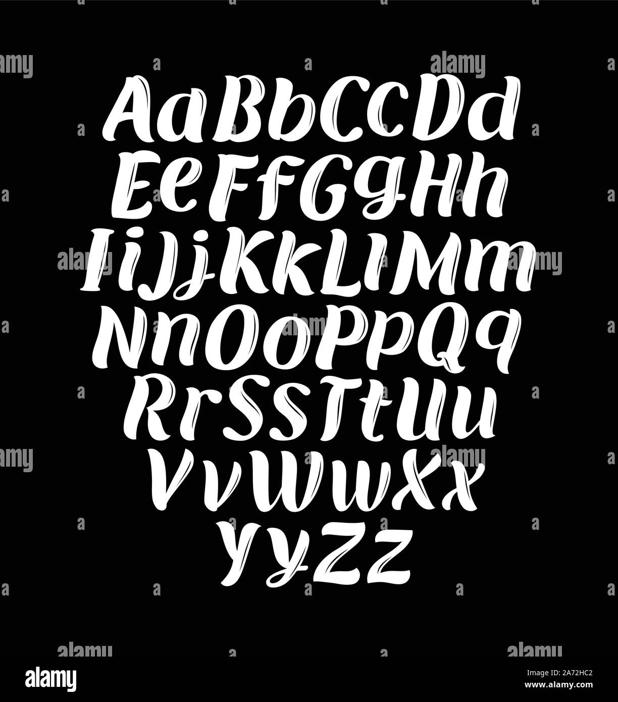 Hand drawn typeface set. Typography alphabet vector illustration Stock Vector