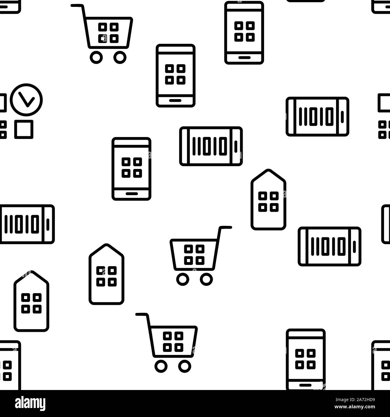 Qr Code Scan Vector Seamless Pattern Stock Vector Image & Art - Alamy