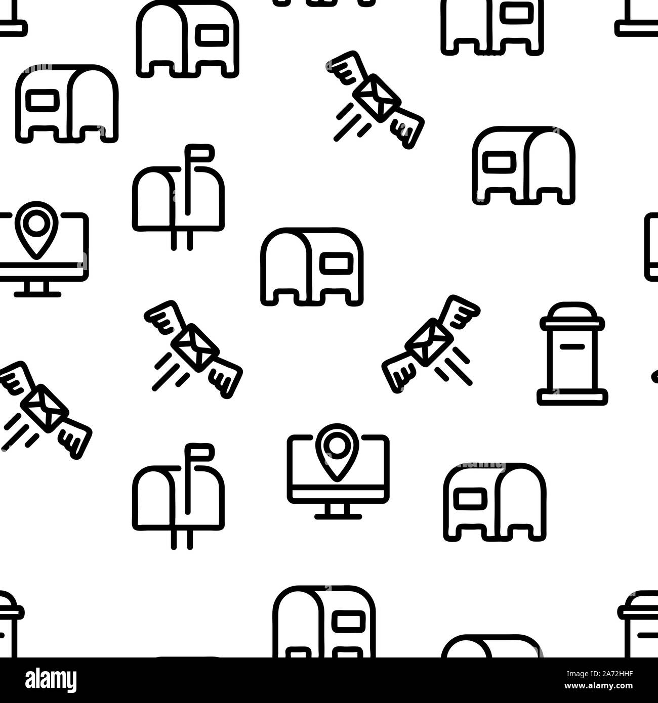 Office post icons vector Black and White Stock Photos & Images - Alamy