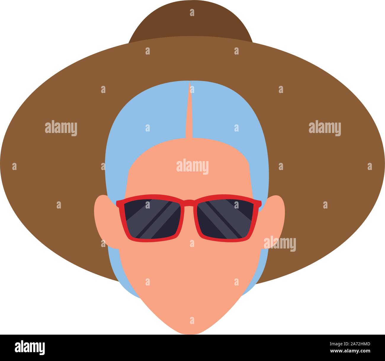avatar old woman with sunglasses and hat icon Stock Vector Image & Art ...