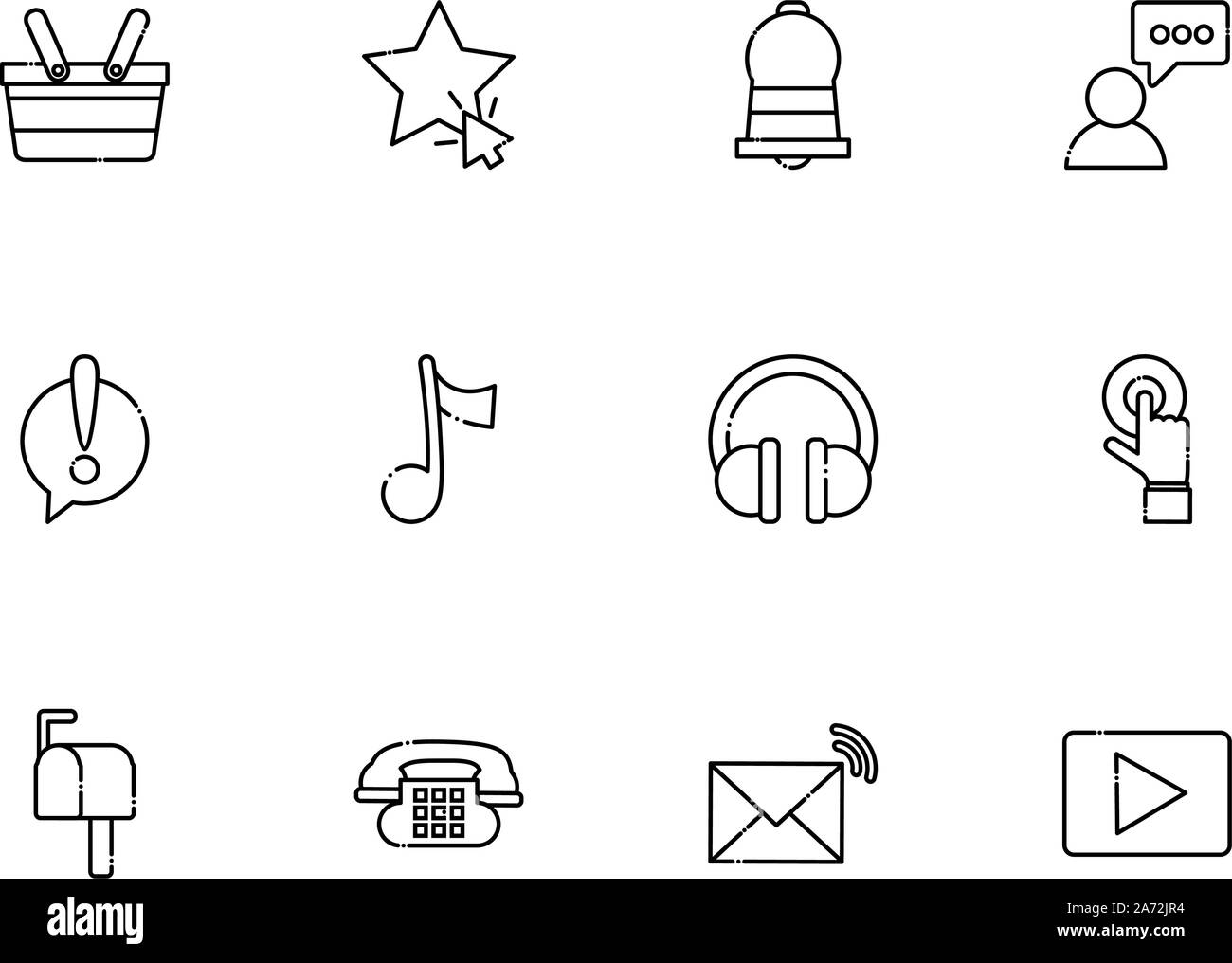 network social media icons set line style vector illustration Stock ...
