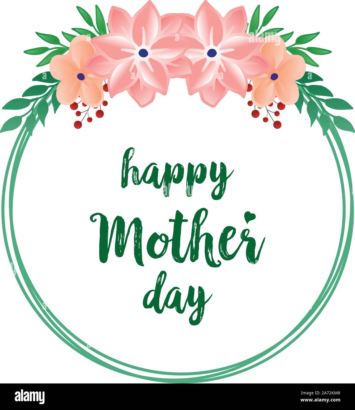 Card happy mother day, with decoration of nature green leafy flower ...