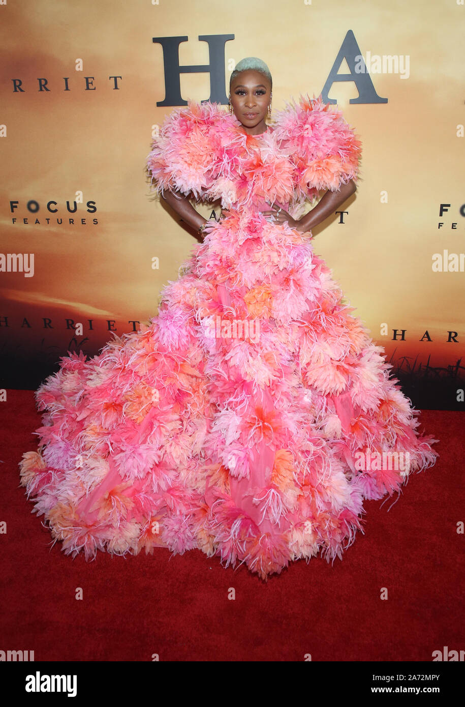 Los Angeles, Ca. 29th Oct, 2019. Cynthia Erivo at the Los Angeles Premiere of Harriet at The Orpheum in Los Angeles, California on October 29, 2019. Credit: Faye Sadou/Media Punch/Alamy Live News Stock Photo