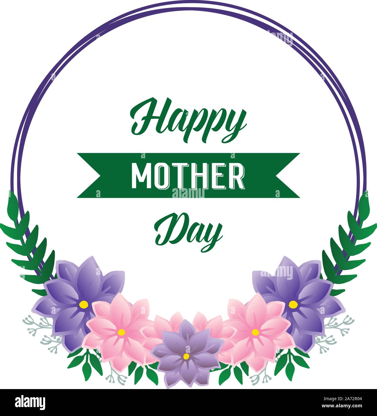 Greeting card or banner for happy mother day, with graphic art of ...