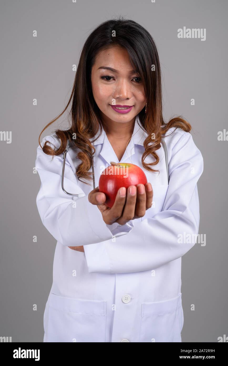 Woman doctor nutritionist holding hi-res stock photography and images ...
