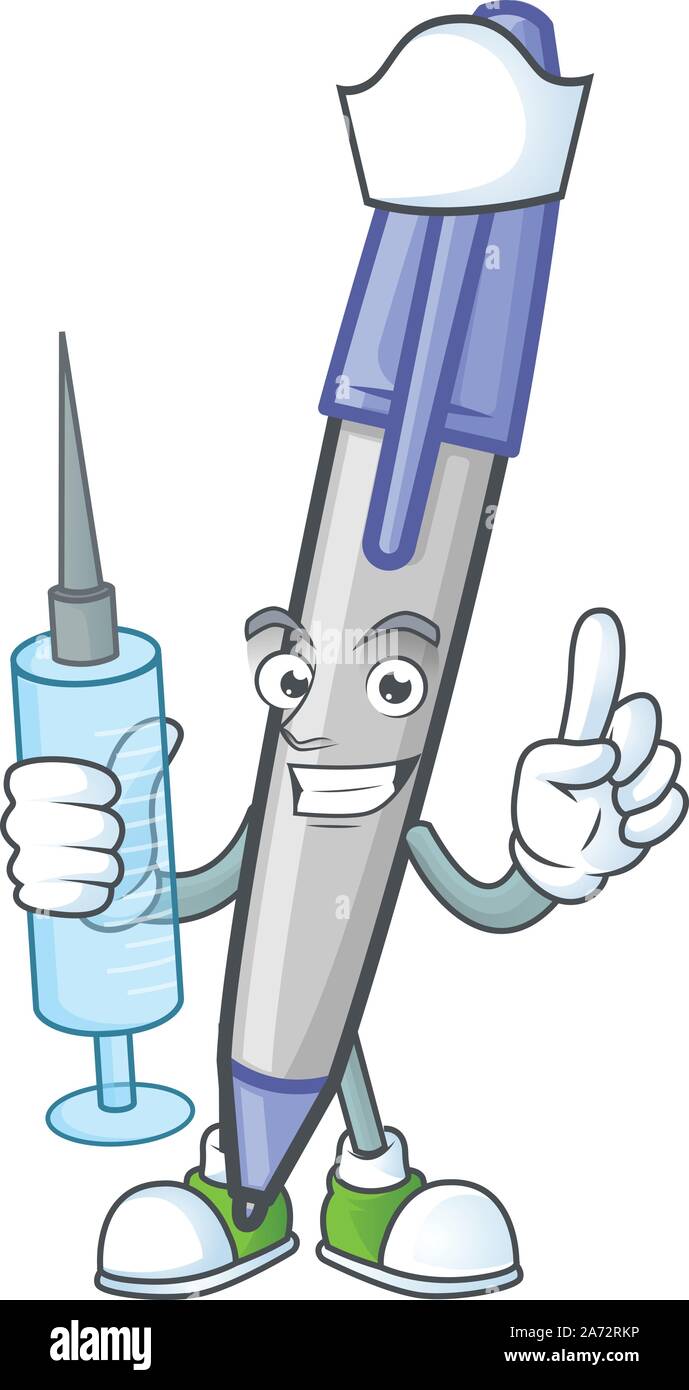 Nurse blue ballpoint isolated on white background Stock Vector