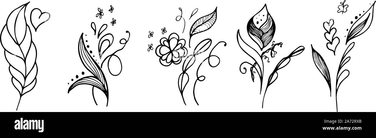Set of summer tropical flowers. Floral botanical flower set isolated on ...