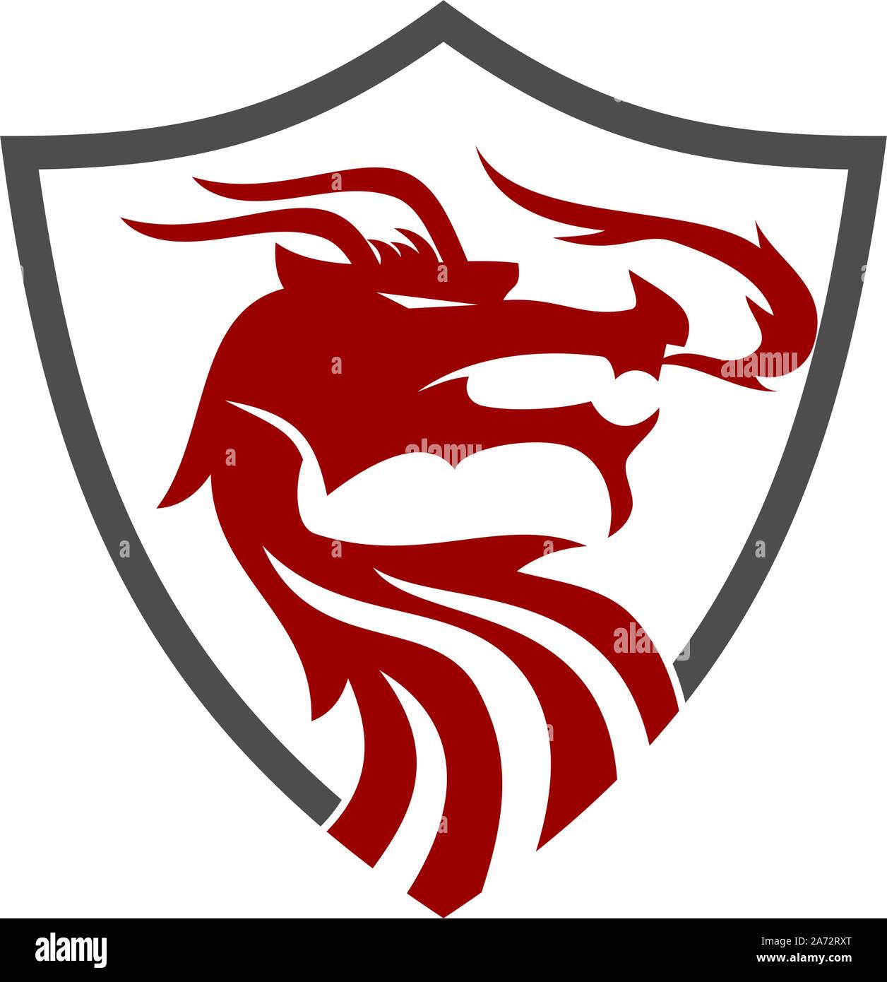 dragon e sports logo gaming mascot, flame fire Stock Vector