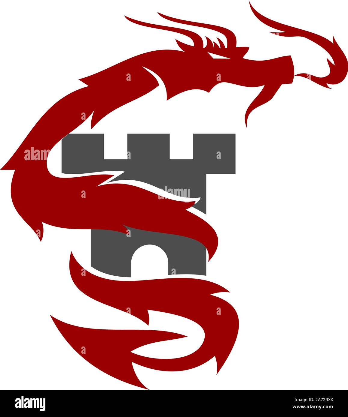 Dragon Logo Design Mascot Template Vector Isolated Stock Vector