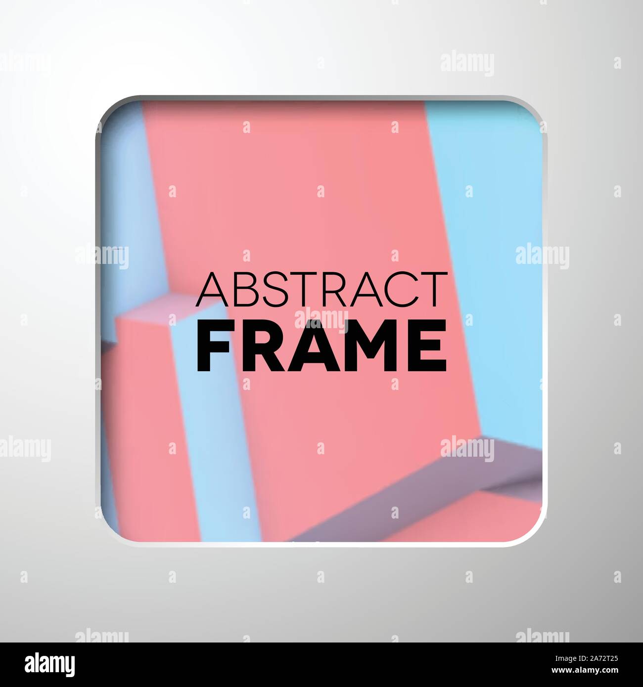 Abstract frame with rose quartz and serenity cubes Stock Vector