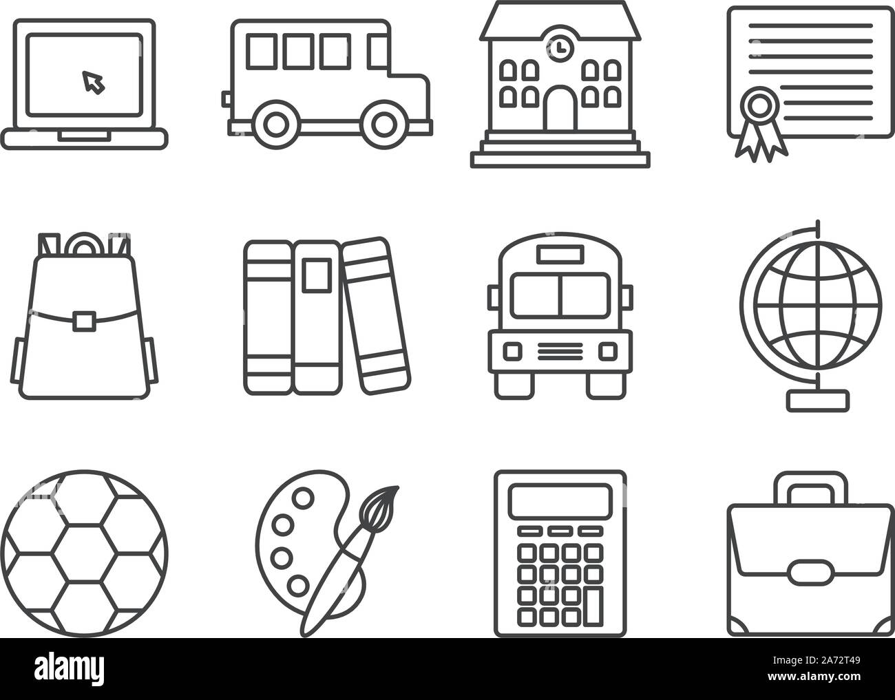 school and education icons set line style vector illustration Stock Vector