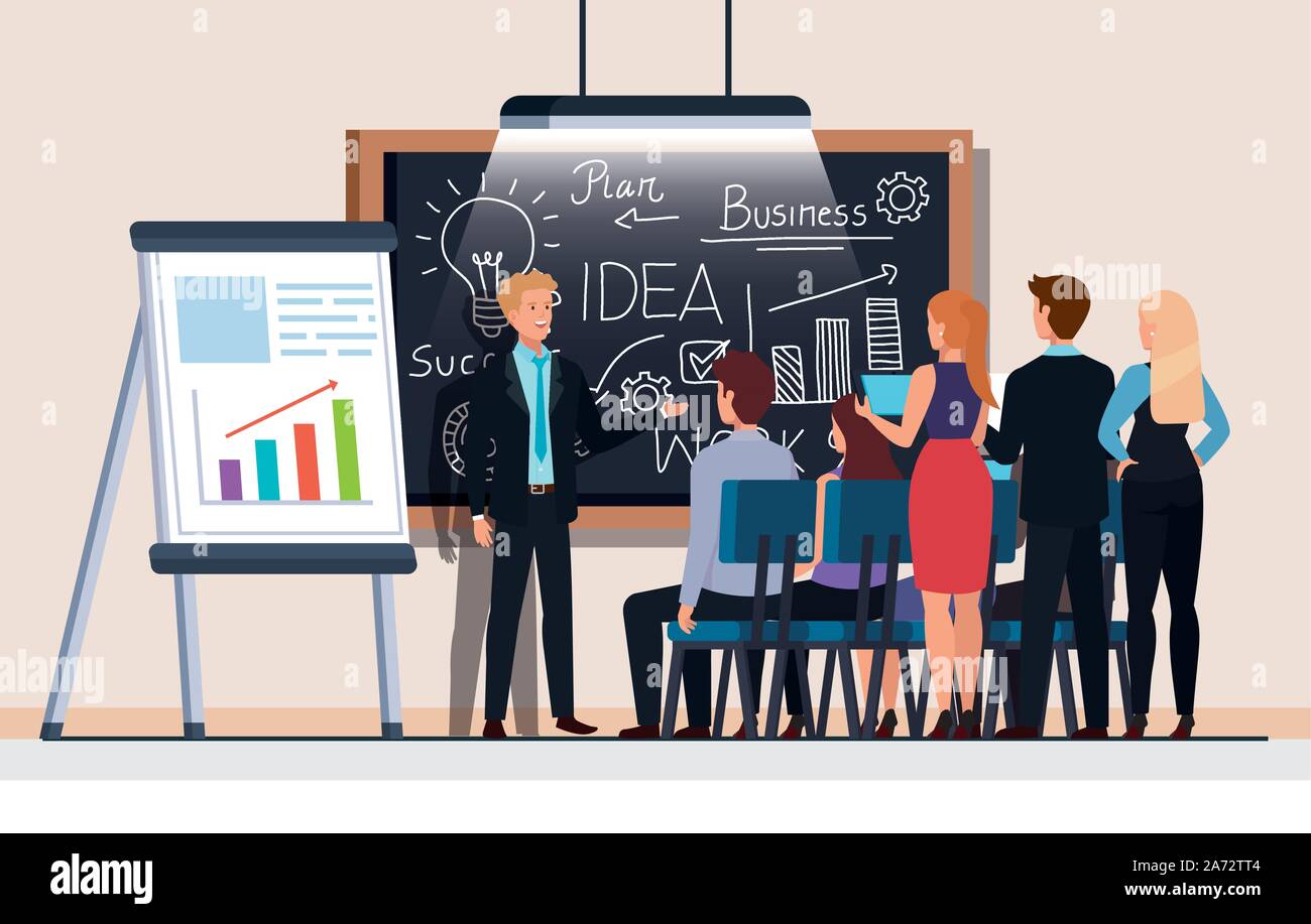 Team business meeting sitting light Stock Vector Images - Alamy