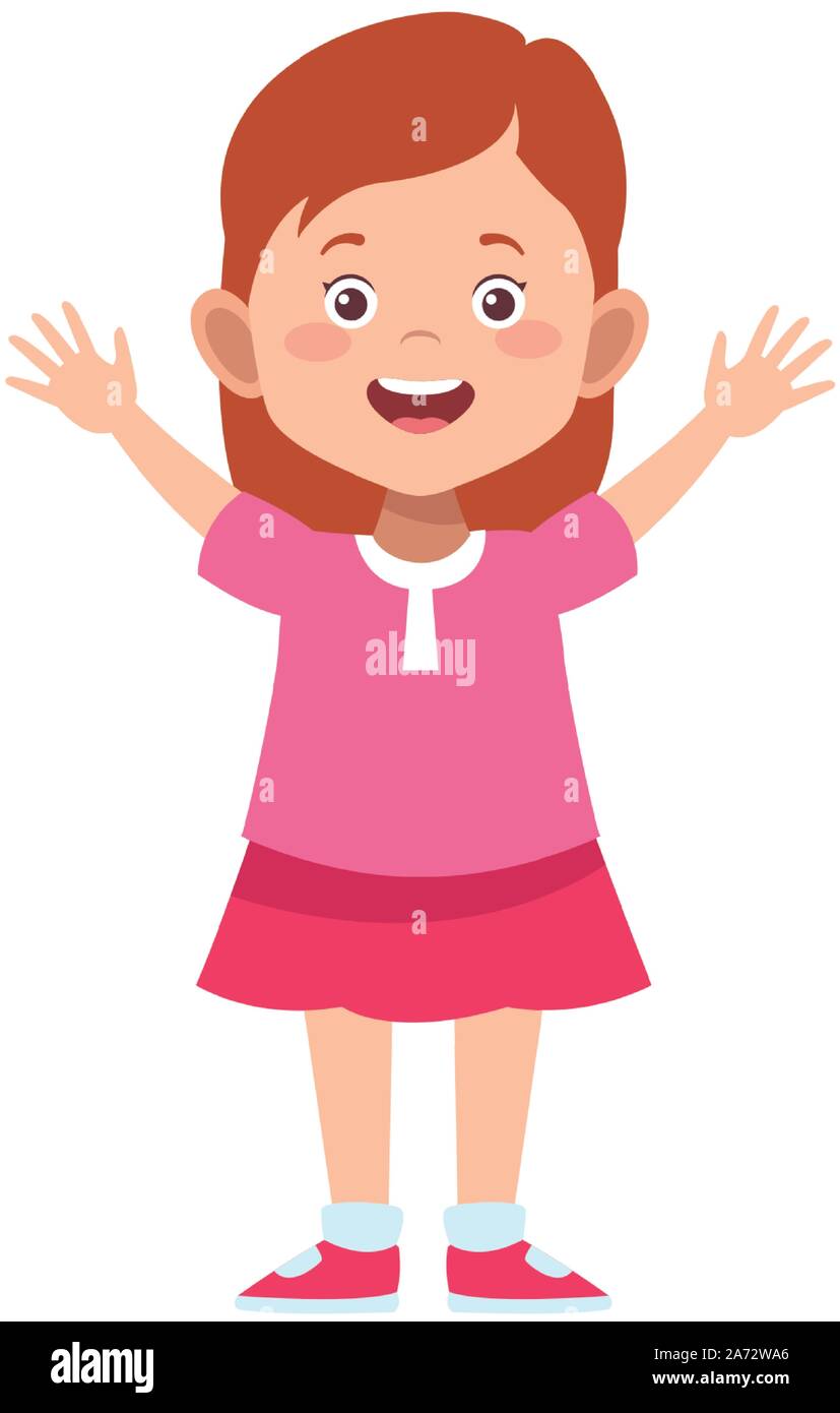 Cartoon Cute Girl Wearing Skirt Colorful Design Stock Vector Image Art Alamy