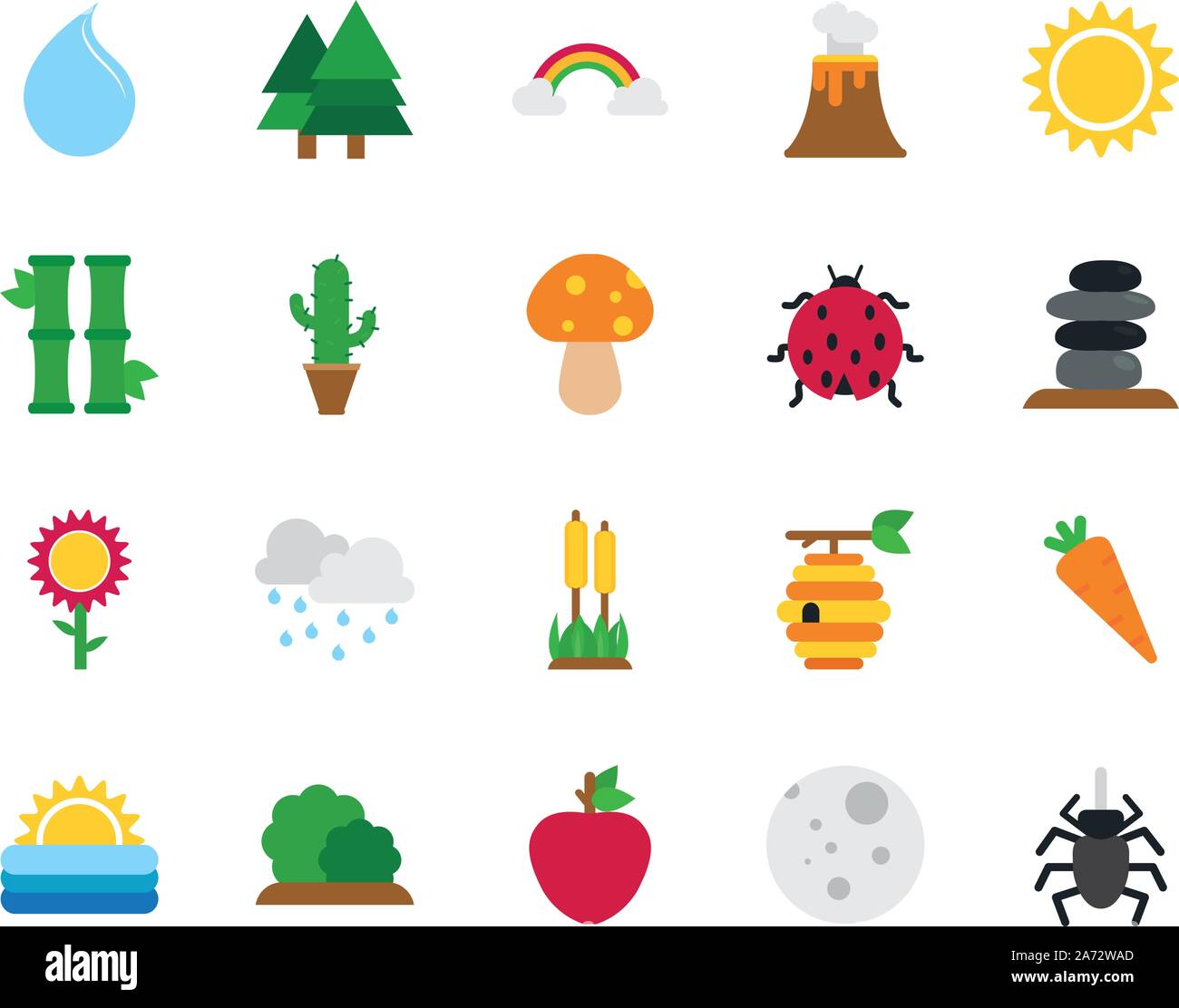 four season weather related icons set vector illustration Stock Vector ...