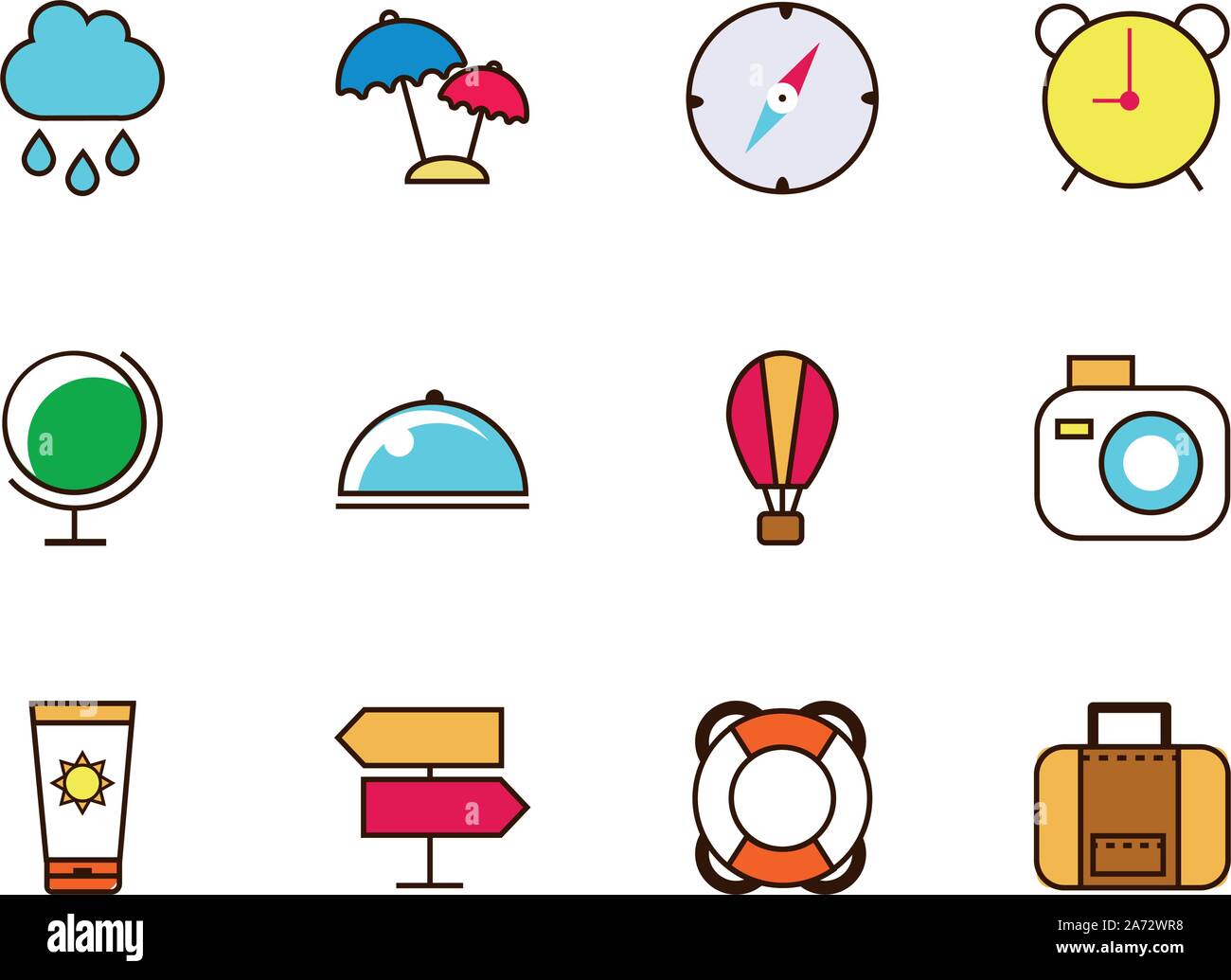 tourism vacations travel related icons set vector illustration Stock ...