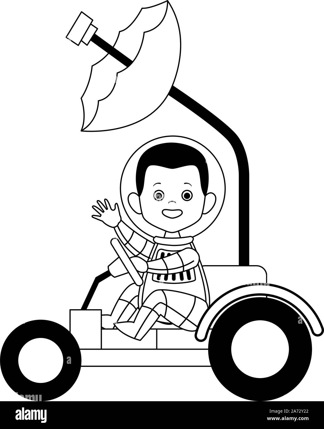 happy astronaut in a spacial car icon Stock Vector Image & Art - Alamy