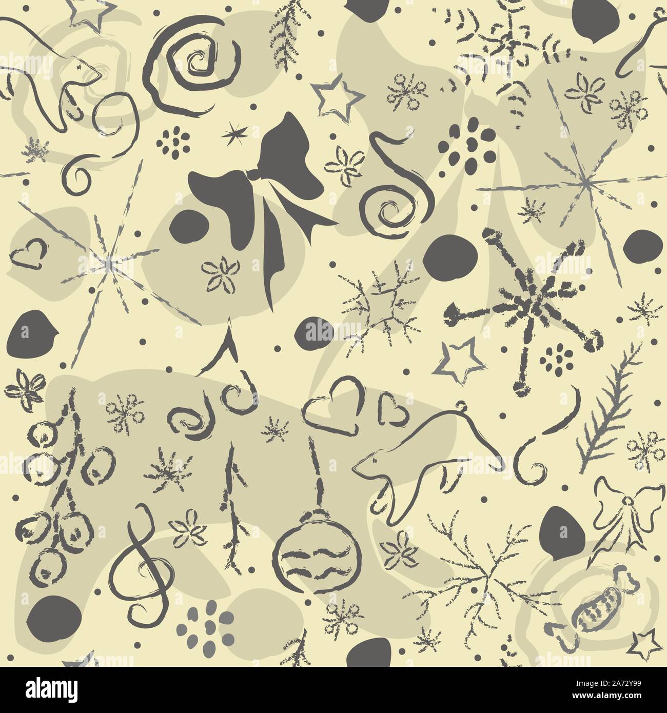 Cute Hand Drawn Winter Pattern. Seamless Texture. Vector Illustration ...